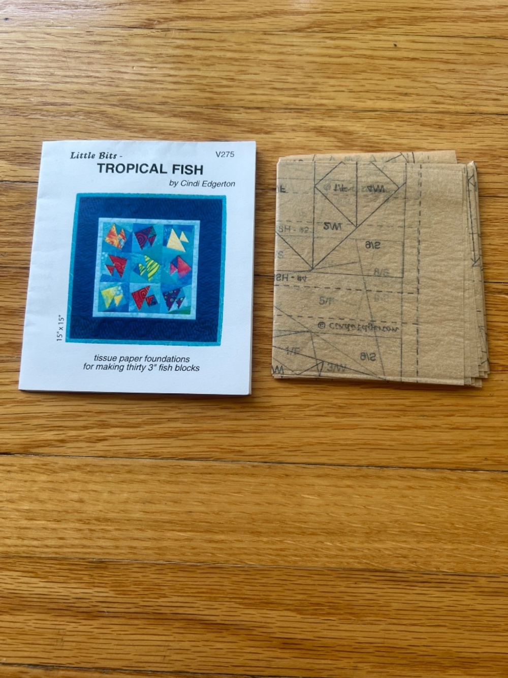Tropical Fish Pieced Quilt Block Sewing Pattern Tissue Paper Foundation Method - Picture 3 of 8